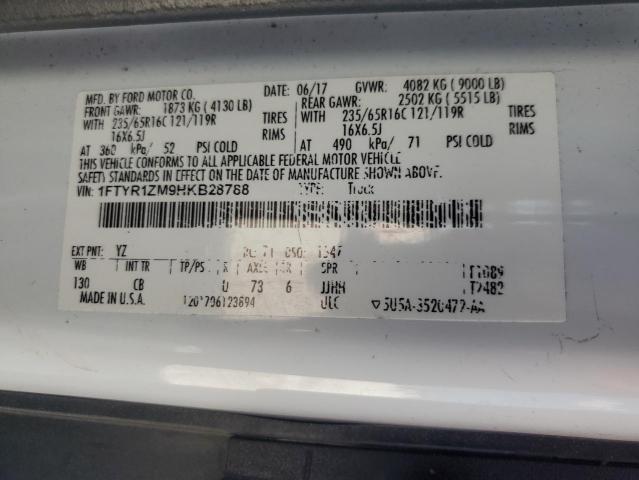 2017 Ford Transit T-250 VIN: 1FTYR1ZM9HKB28788 Lot: 55703334