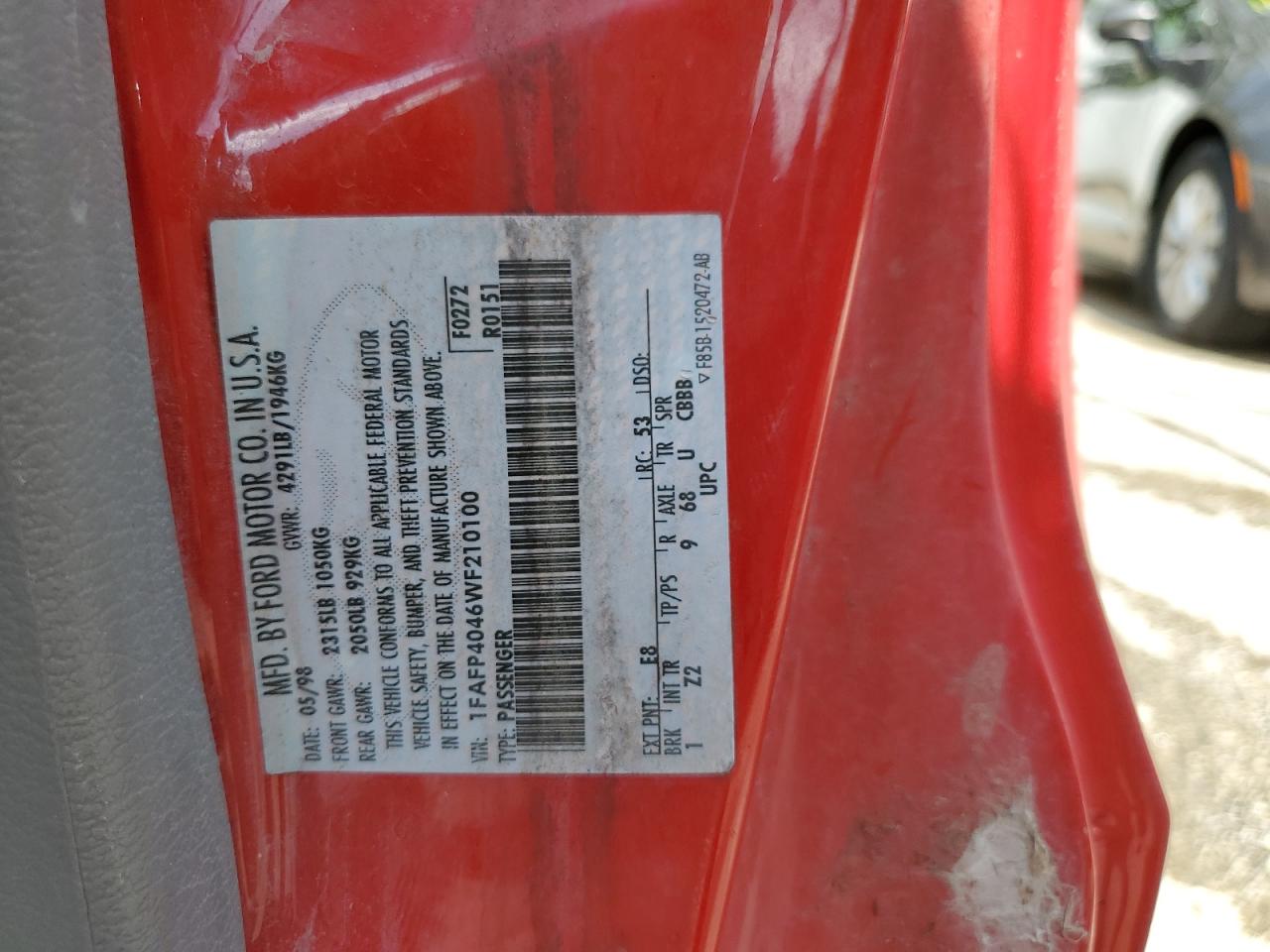 1FAFP4046WF210100 1998 Ford Mustang