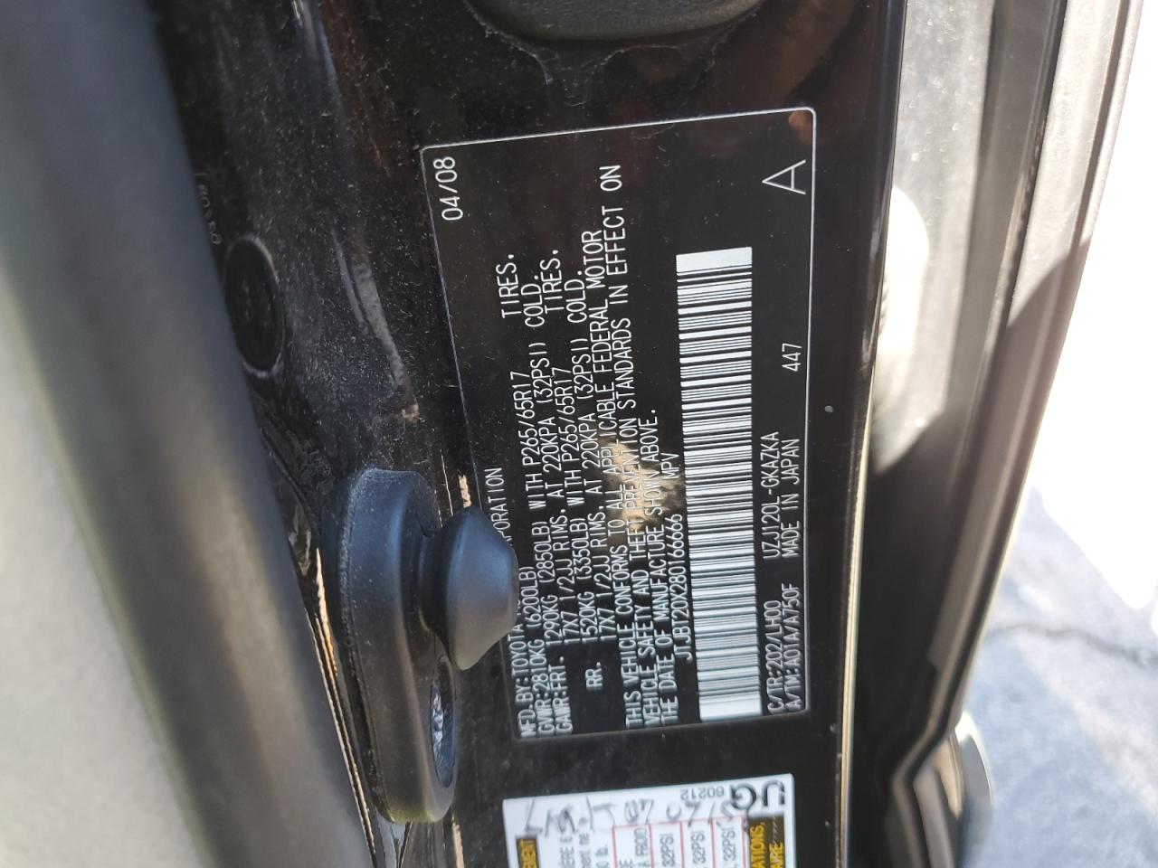 JTJBT20X280166666 2008 Lexus Gx 470