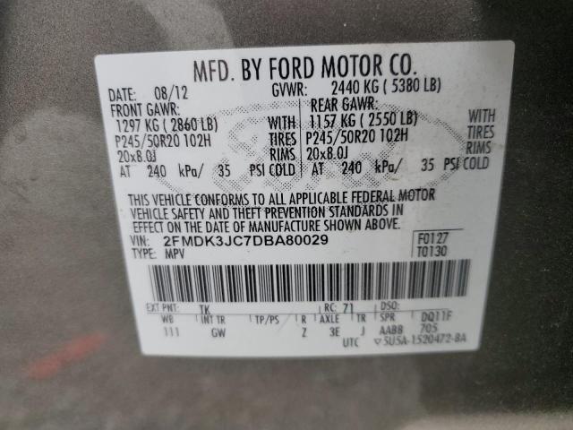 2013 Ford Edge Sel VIN: 2FMDK3JC7DBA80029 Lot: 56463684