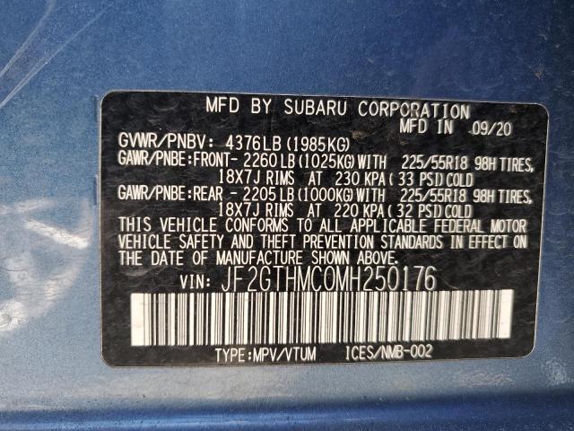2021 Subaru Crosstrek Limited VIN: JF2GTHMC0MH250176 Lot: 53701114
