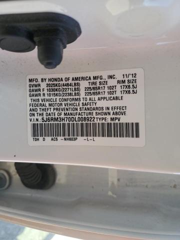 2013 Honda Cr-V Exl VIN: 5J6RM3H70DL008922 Lot: 56084164