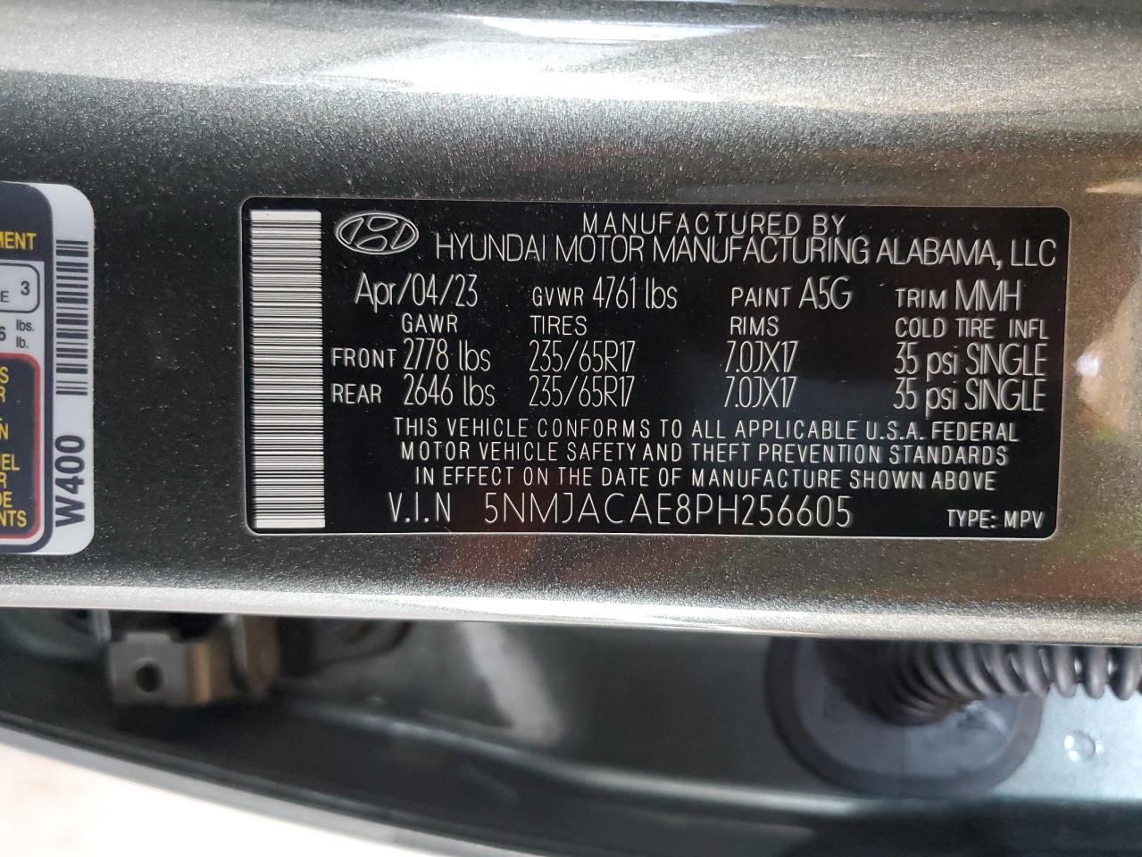 5NMJACAE8PH256605 2023 Hyundai Tucson Se