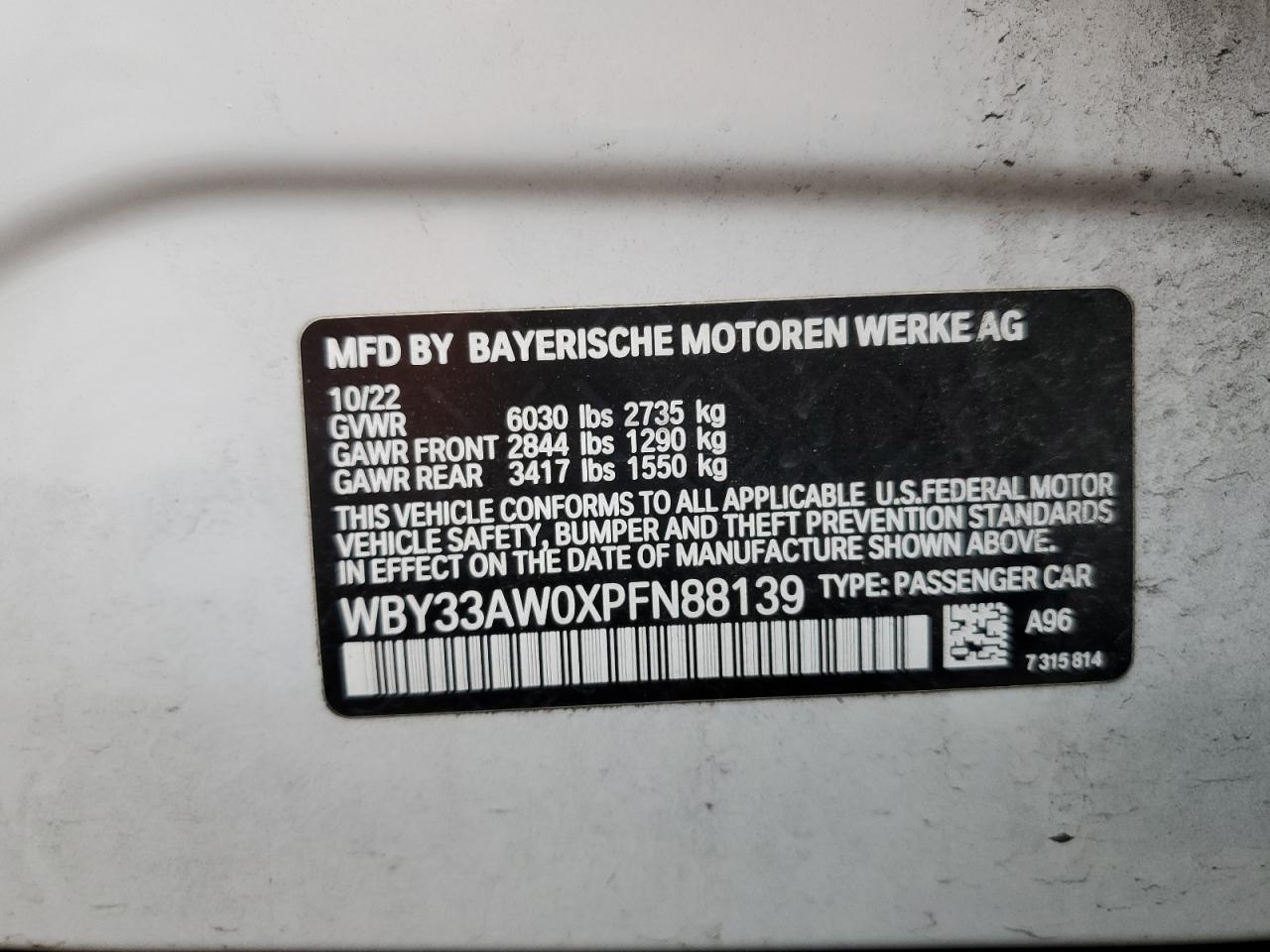 WBY33AW0XPFN88139 2023 BMW I4 M50