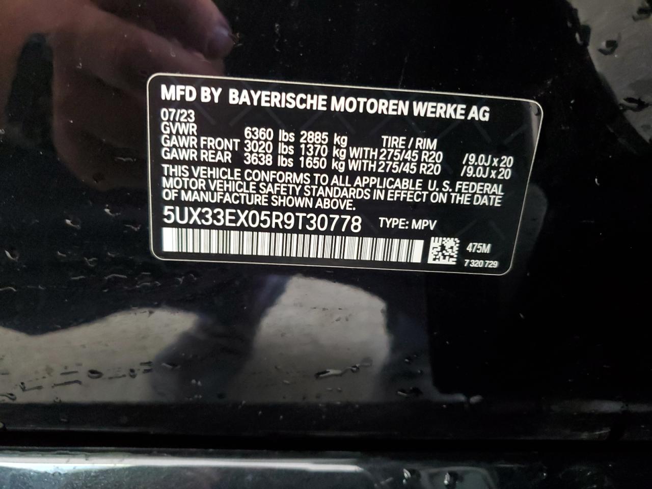 5UX33EX05R9T30778 2024 BMW X6 xDrive40I