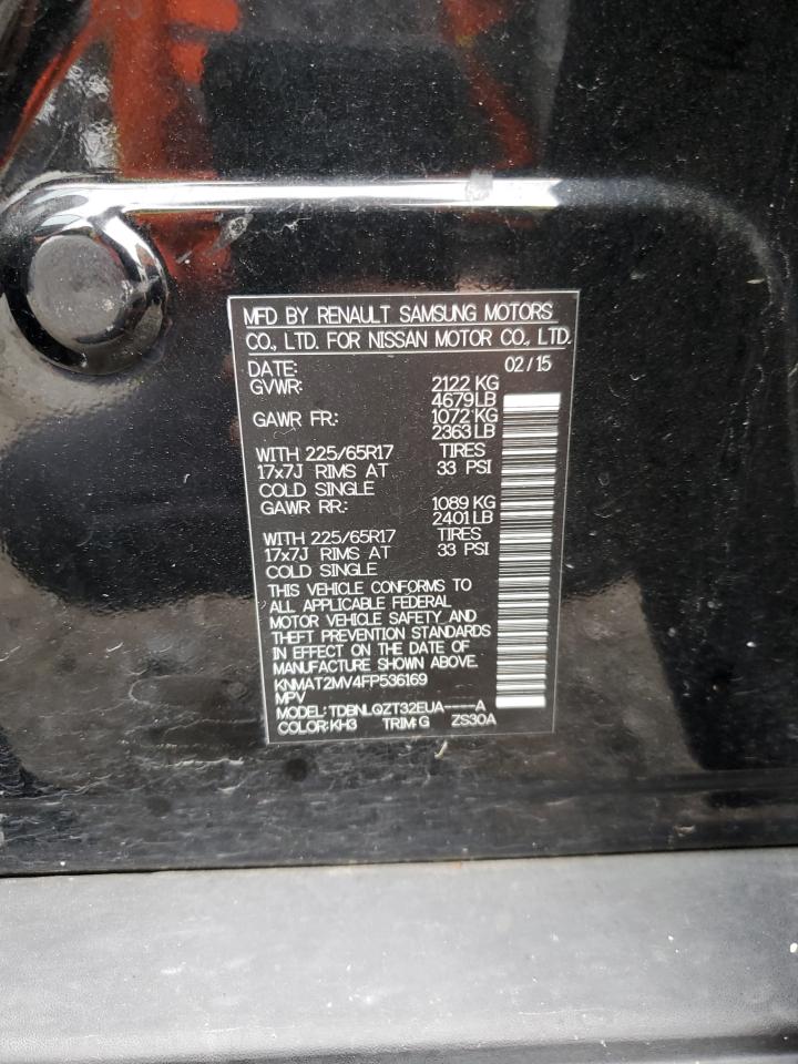 KNMAT2MV4FP536169 2015 Nissan Rogue S