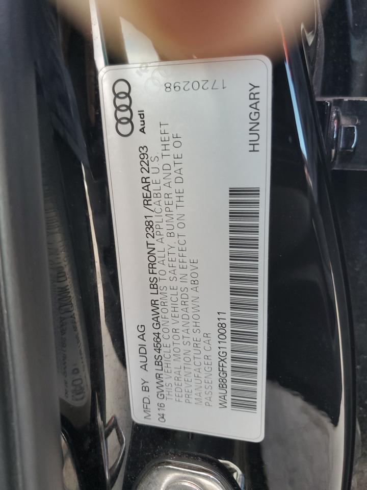 WAUB8GFFXG1100811 2016 Audi A3 Premium