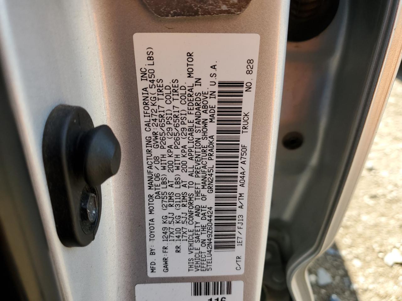 5TELU42N49Z604424 2009 Toyota Tacoma Double Cab