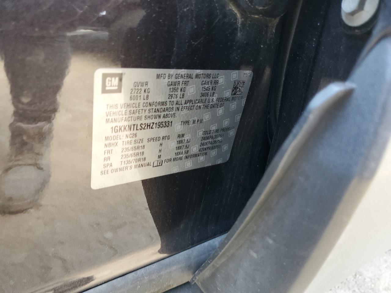 1GKKNTLS2HZ195331 2017 GMC Acadia All Terrain