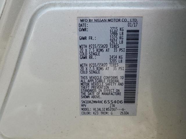 2017 Nissan Pathfinder S VIN: 5N1DR2MN4HC655406 Lot: 56631714