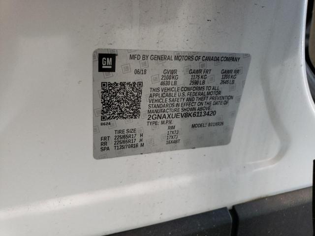 2019 Chevrolet Equinox Lt VIN: 2GNAXUEV8K6113420 Lot: 56598394