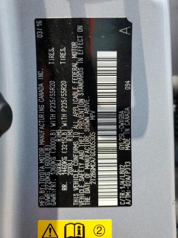 2016 Lexus Rx 450H Base VIN: 2T2BGMCA7GC005305 Lot: 55747374