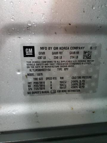 2017 Chevrolet Trax Ls VIN: KL7CJNSB8HB221154 Lot: 56604334