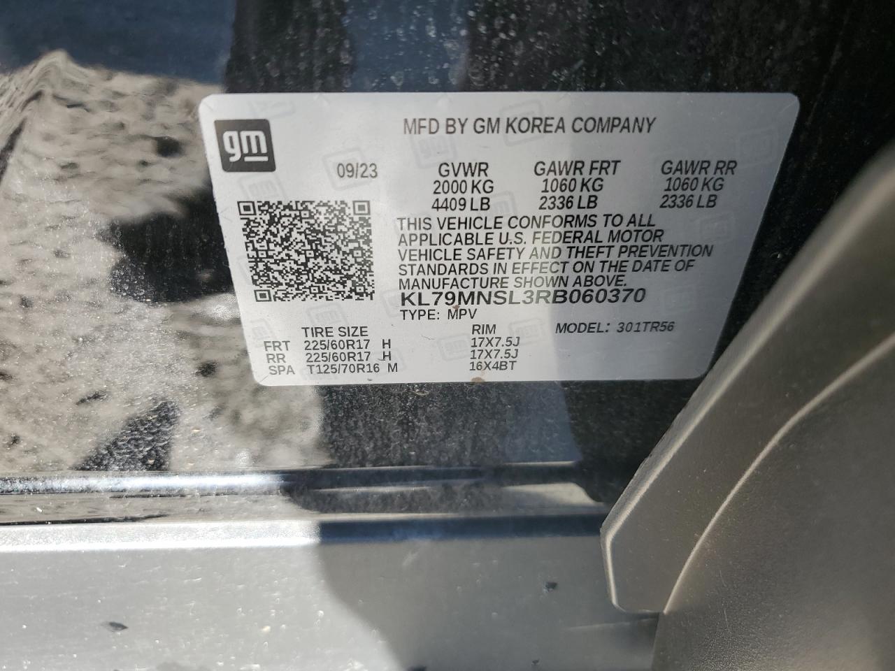 KL79MNSL3RB060370 2024 Chevrolet Trailblazer Ls