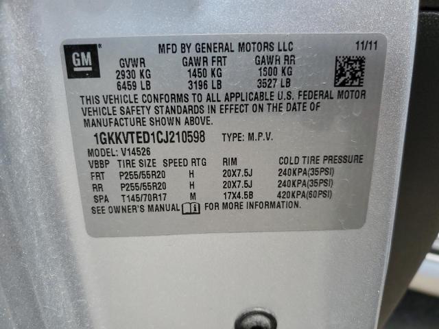 2012 GMC Acadia Denali VIN: 1GKKVTED1CJ210598 Lot: 55443324
