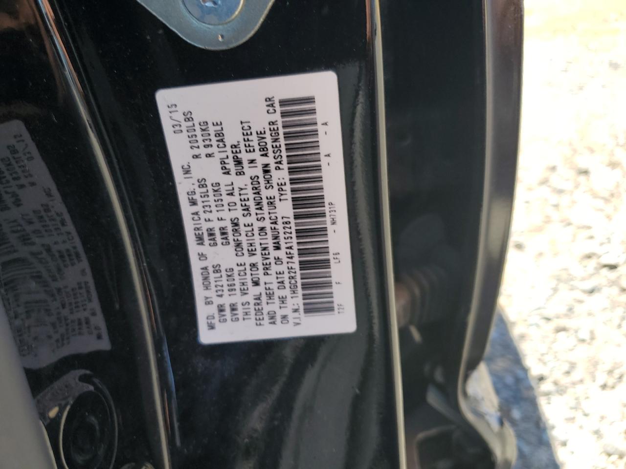 1HGCR2F74FA152287 2015 Honda Accord Ex