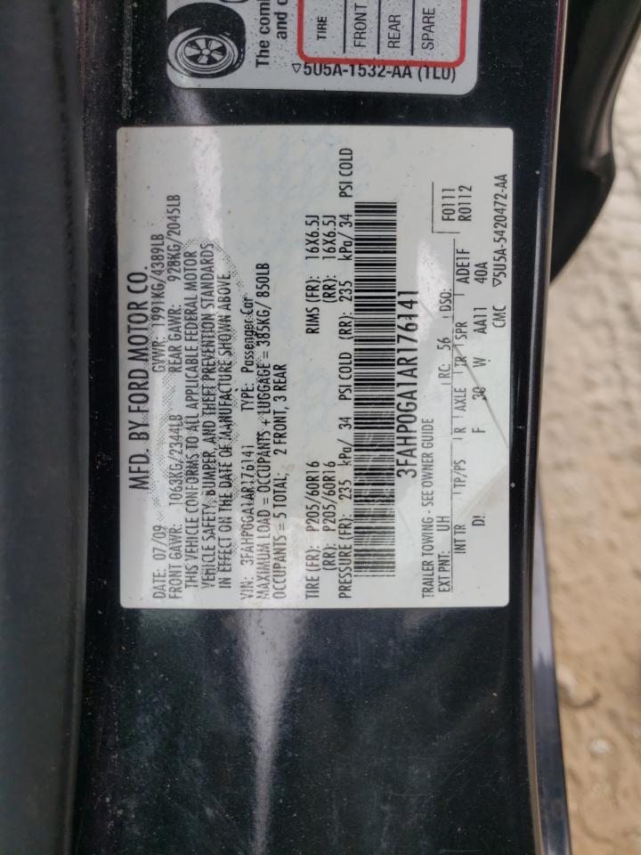3FAHP0GA1AR176141 2010 Ford Fusion S