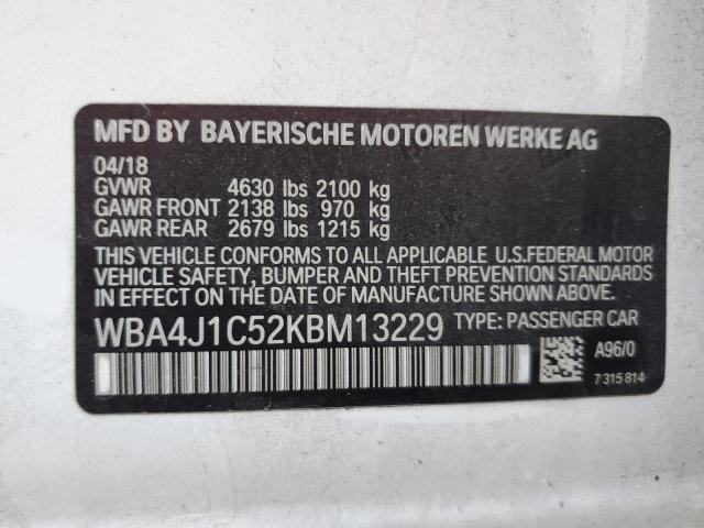 VIN WBA4J1C52KBM13229 2019 BMW 4 Series, 430I Gran ... no.13