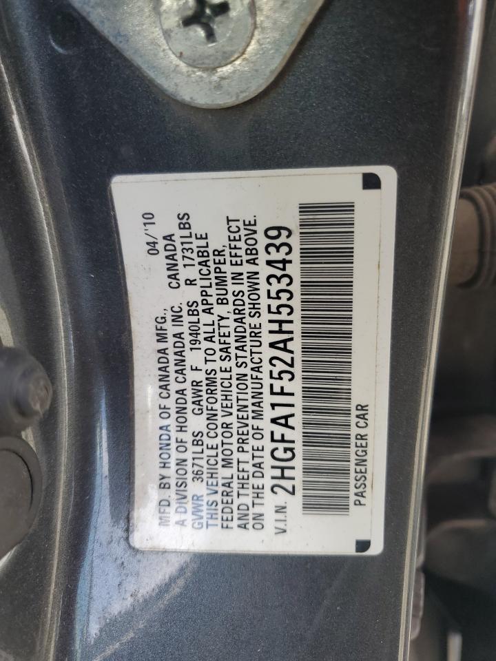 2HGFA1F52AH553439 2010 Honda Civic Lx