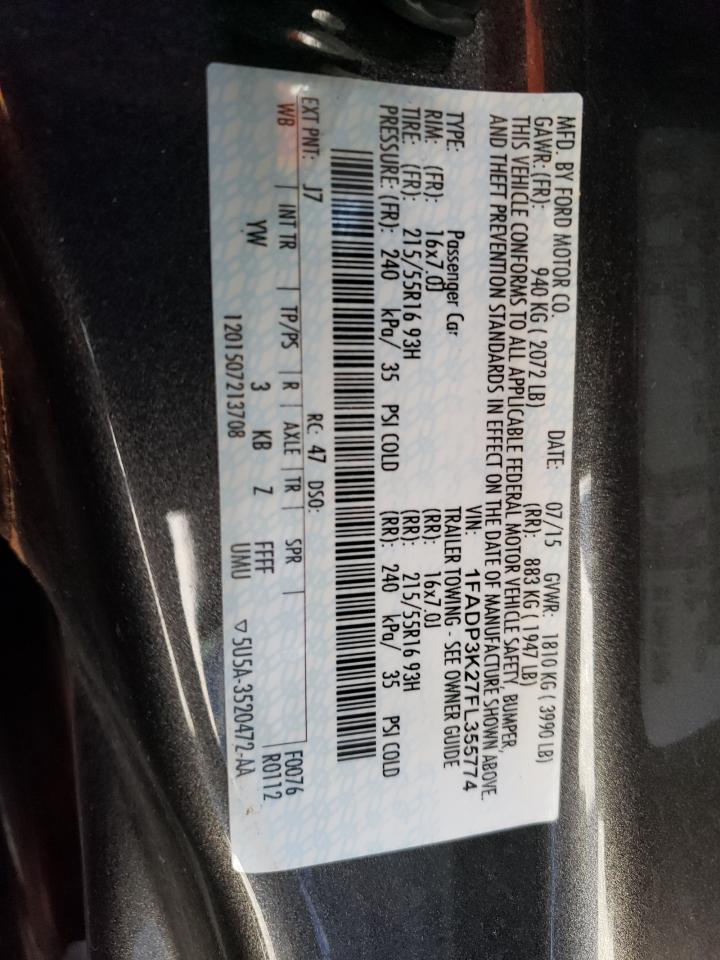 1FADP3K27FL355774 2015 Ford Focus Se