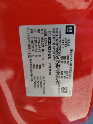 2012 Chevrolet Silverado K2500 Heavy Duty Lt VIN: 1GC1KXC87CF240883 Lot: 55867014