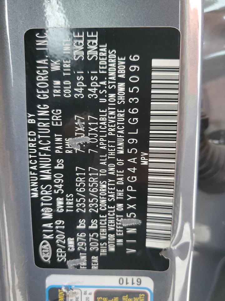 5XYPG4A59LG635096 2020 Kia Sorento S