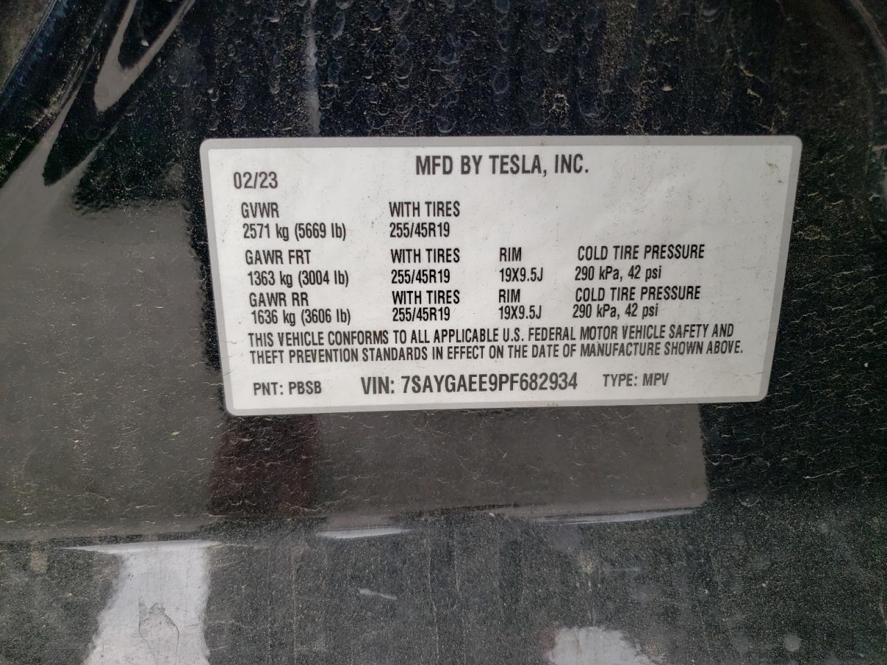 7SAYGAEE9PF682934 2023 Tesla Model Y