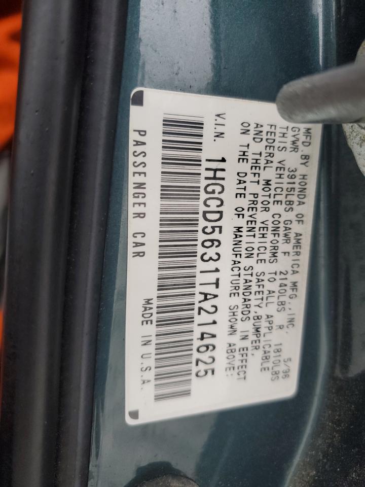 1HGCD5631TA214625 1996 Honda Accord Lx