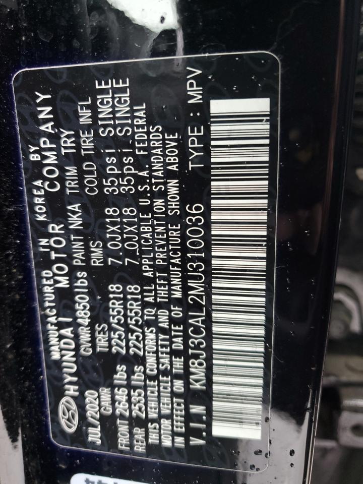 KM8J3CAL2MU310036 2021 Hyundai Tucson Limited