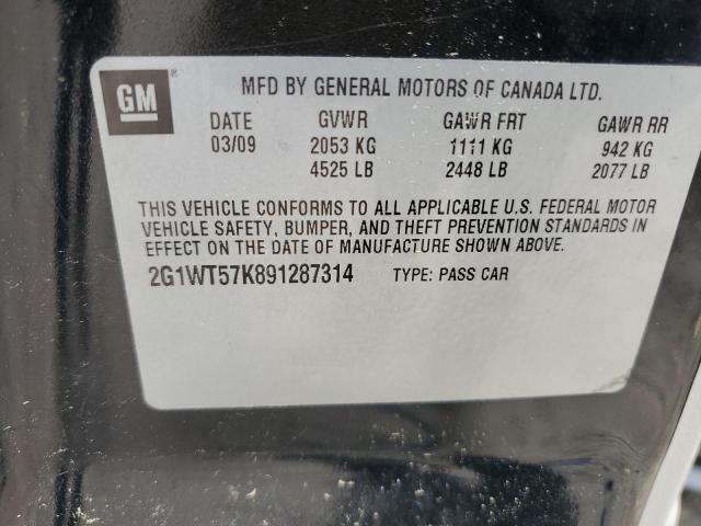 2009 Chevrolet Impala 1Lt VIN: 2G1WT57K891287314 Lot: 55608944