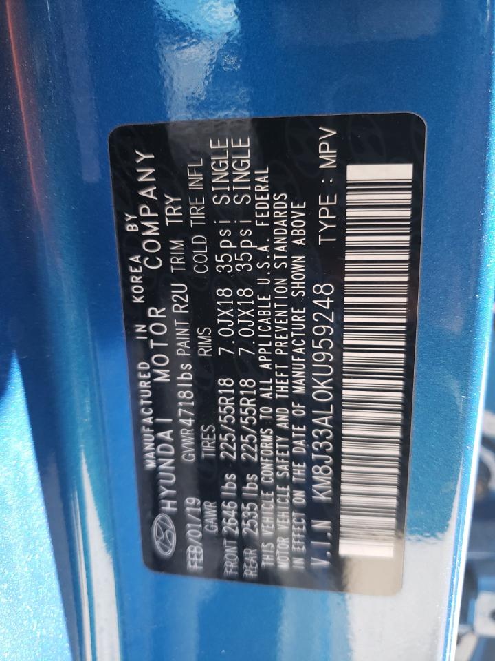 KM8J33AL0KU959248 2019 Hyundai Tucson Limited