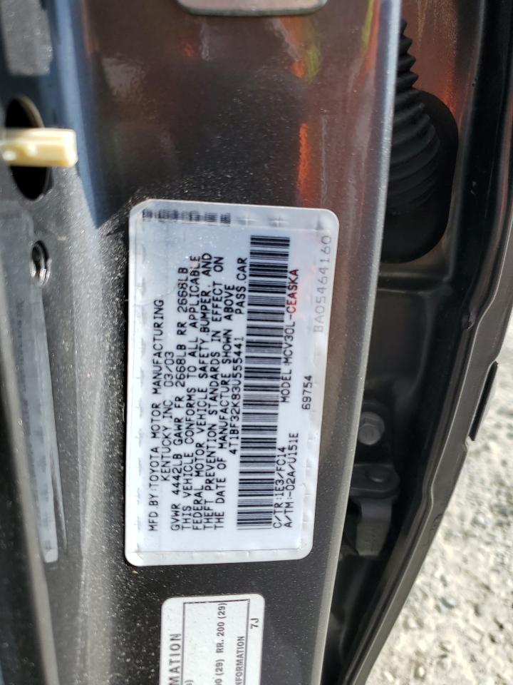 4T1BF32K83U555441 2003 Toyota Camry Le