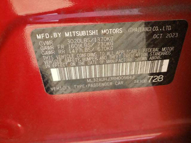 2024 Mitsubishi Mirage Es VIN: ML32AUHJ3RH005642 Lot: 55169204