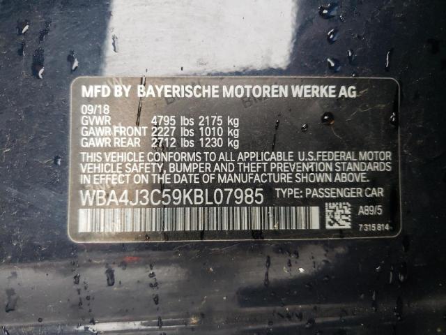 VIN WBA4J3C59KBL07985 2019 BMW 4 Series, 430XI Gran... no.13