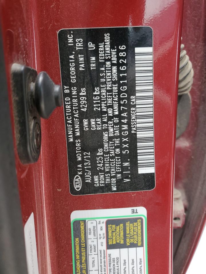 5XXGM4A75DG116286 2013 Kia Optima Lx