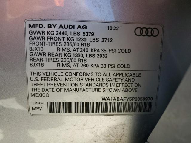 2023 Audi Q5 Premium 40 VIN: WA1ABAFY5P2050970 Lot: 54450484