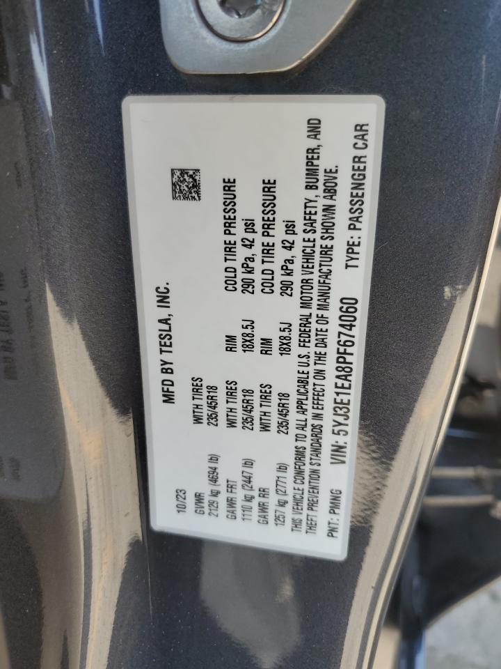 5YJ3E1EA8PF674060 2023 Tesla Model 3