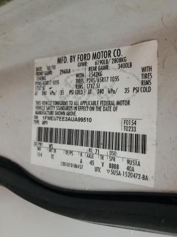 2010 Ford Explorer Eddie Bauer VIN: 1FMEU7EE3AUA99510 Lot: 56074764