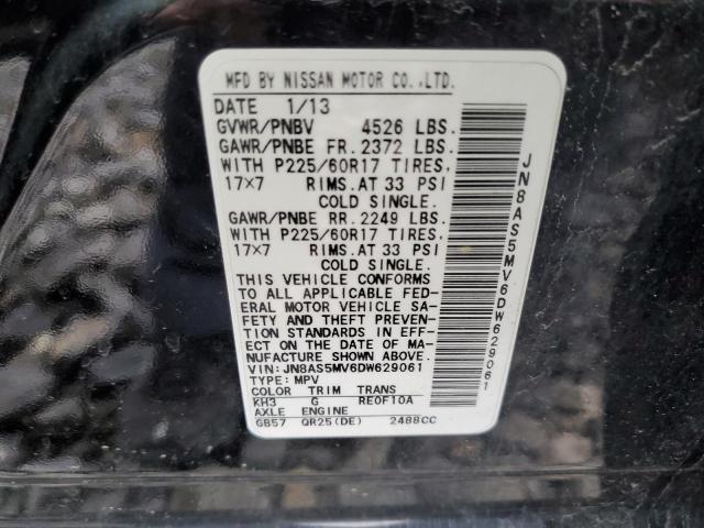 2013 Nissan Rogue S VIN: JN8AS5MV6DW629061 Lot: 54068274