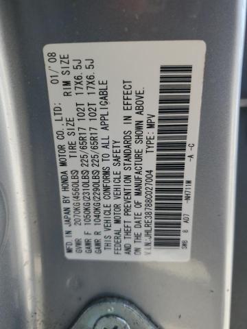 2008 Honda Cr-V Exl VIN: JHLRE38788C027004 Lot: 53741874