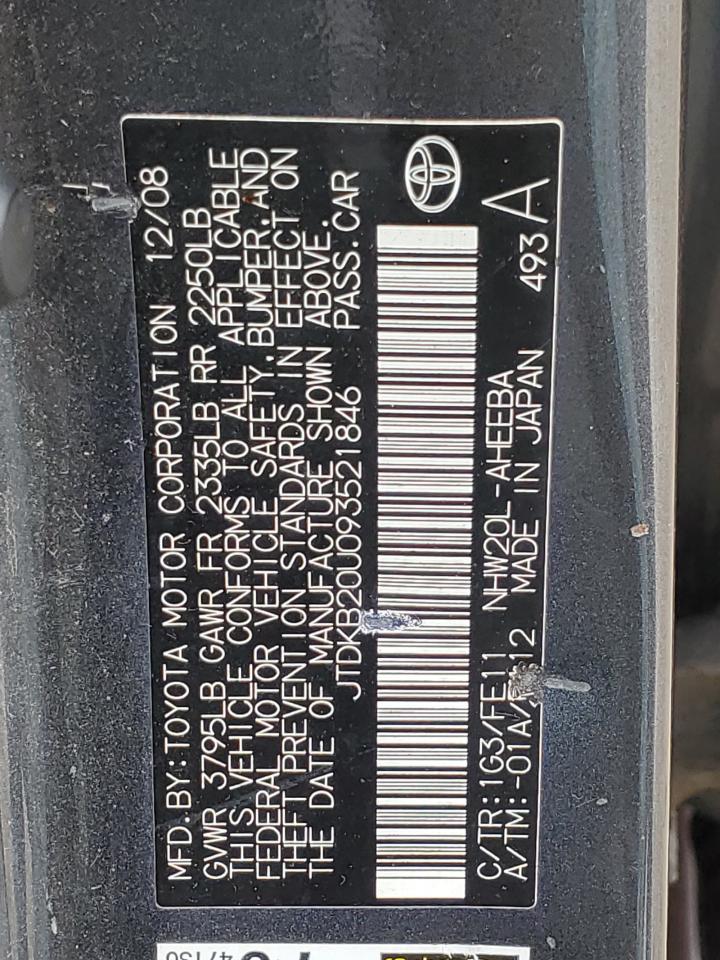 JTDKB20U093521846 2009 Toyota Prius