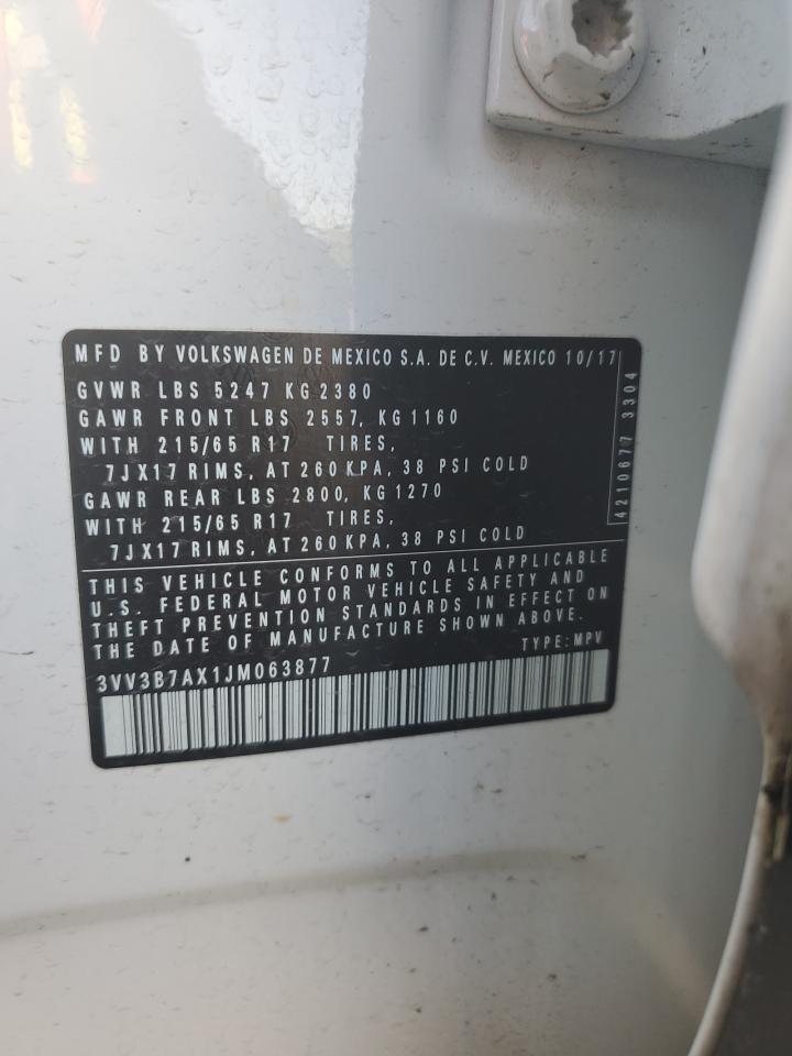 3VV3B7AX1JM063877 2018 Volkswagen Tiguan Se