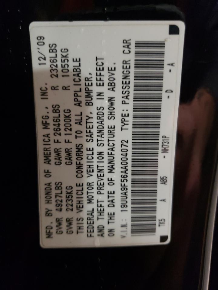 19UUA9F56AA004072 2010 Acura Tl