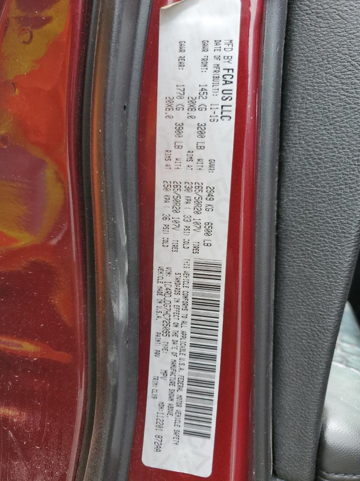 1C4RDJDG7HC725095 2017 Dodge Durango Gt