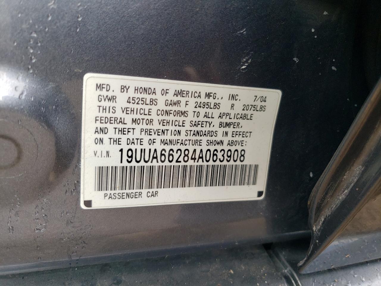 19UUA66284A063908 2004 Acura Tl