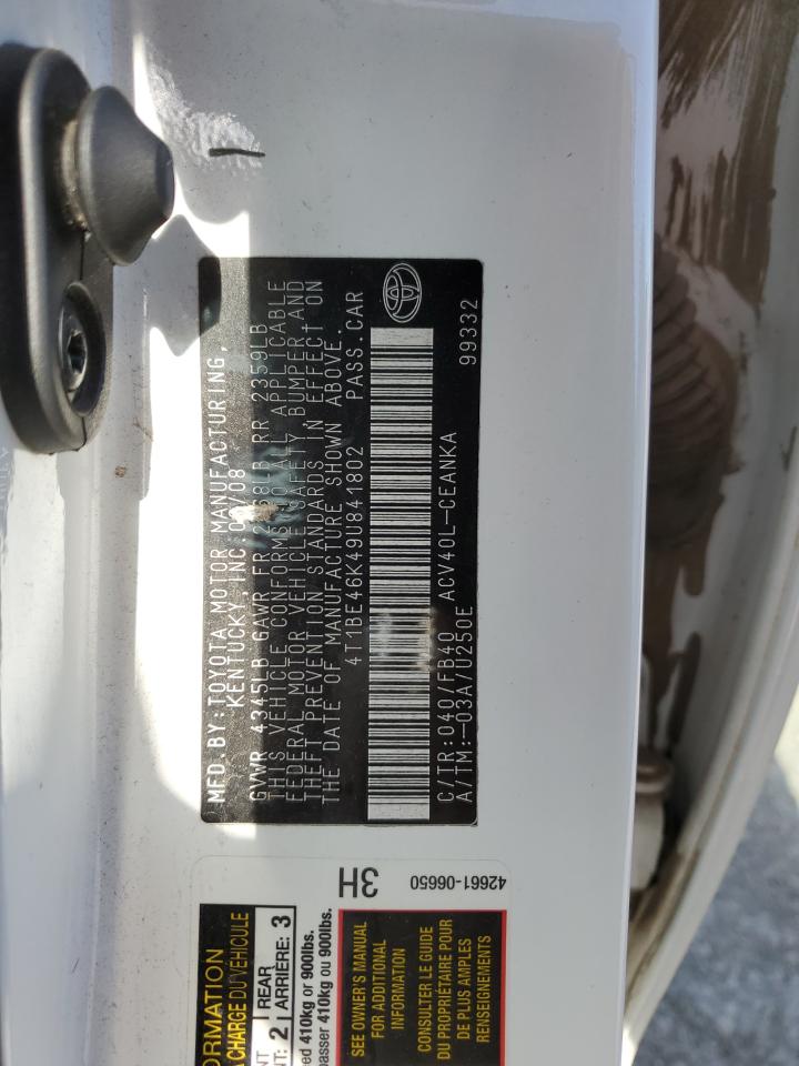 4T1BE46K49U841802 2009 Toyota Camry Base