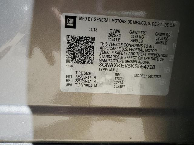 2019 Chevrolet Equinox Lt VIN: 3GNAXKEV5KS554718 Lot: 56323834