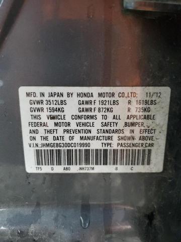 2013 Honda Fit VIN: JHMGE8G30DC019990 Lot: 55202984