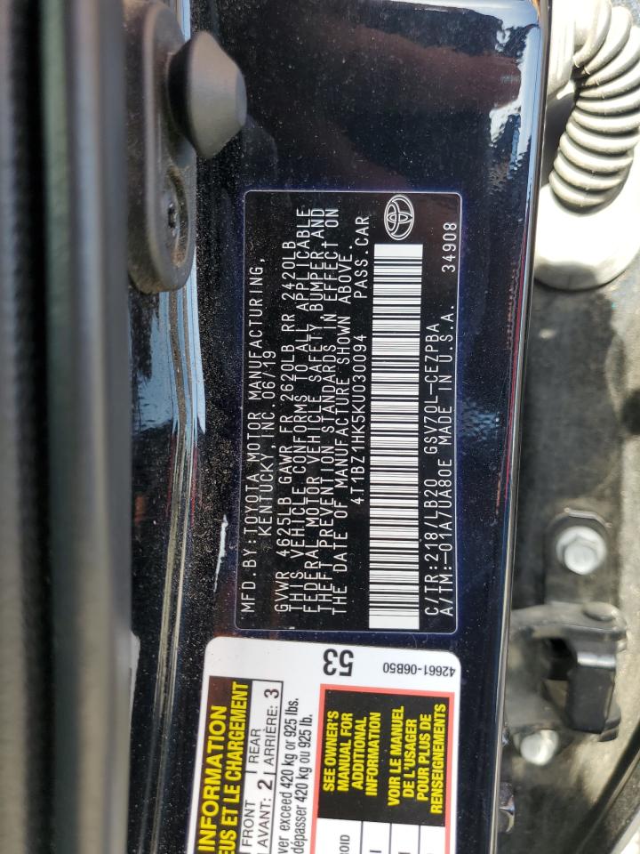 4T1BZ1HK5KU030094 2019 Toyota Camry Xse