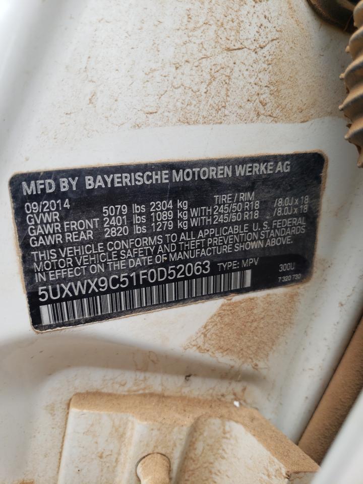 5UXWX9C51F0D52063 2015 BMW X3 xDrive28I